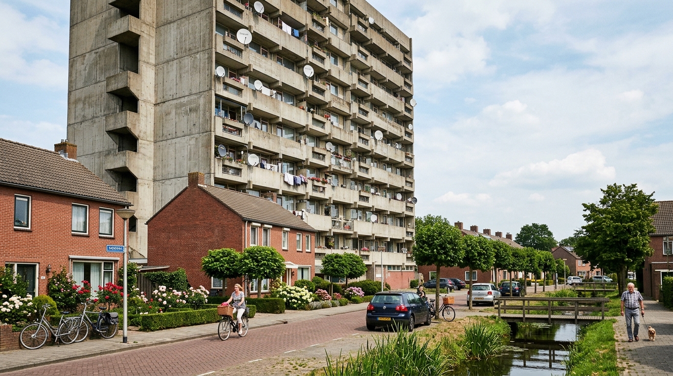 Absurde betonkolos in rustige villastraat Dierdonk